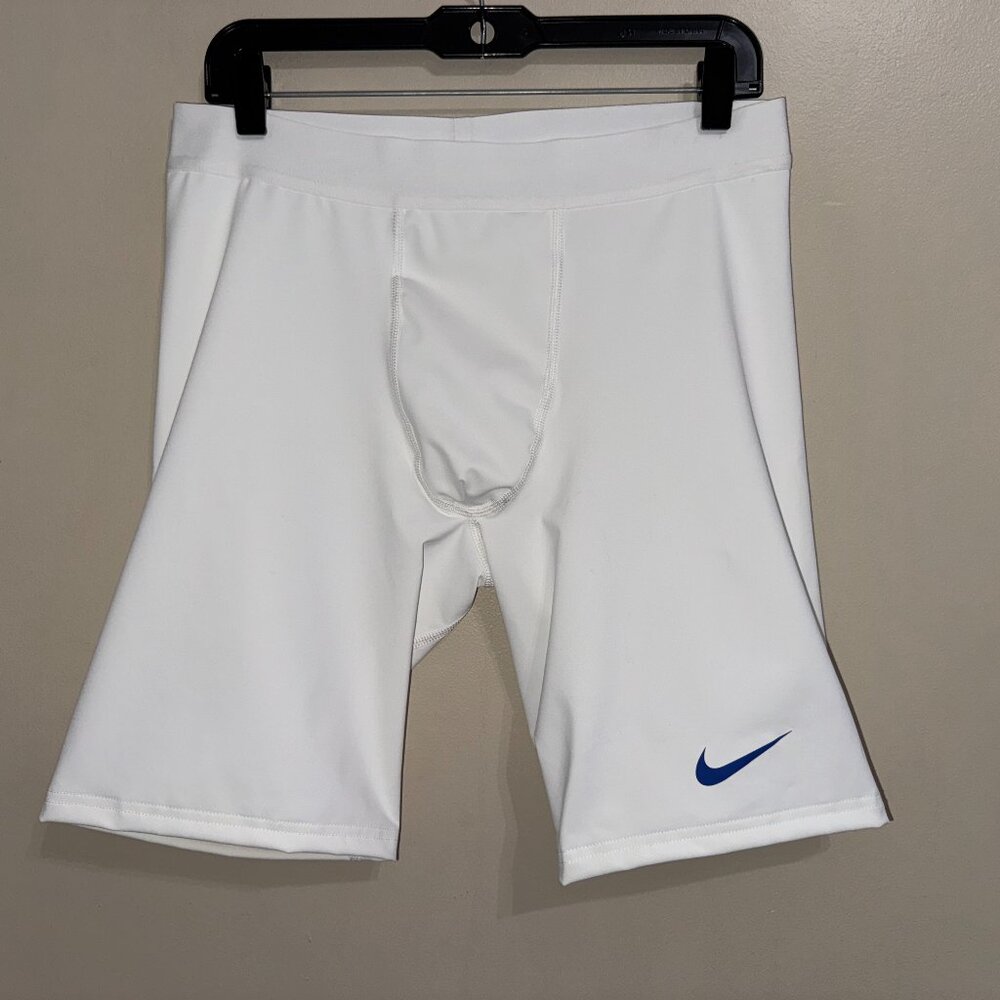 Nike Pro Elite Running Half Tights White/Blue Made in USA Mens XL 824622-101 NEW